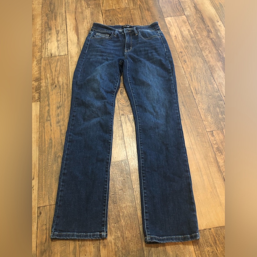 Judy Blue Straight Fit Stretch Jeans 5/27 Dark Blue JB82164DK With 29” Inseam